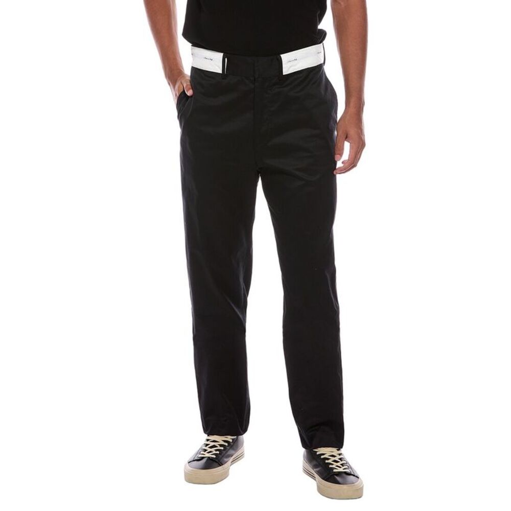 Palm Angels Mens  Sartorial Waistband Slim Pant, Black
